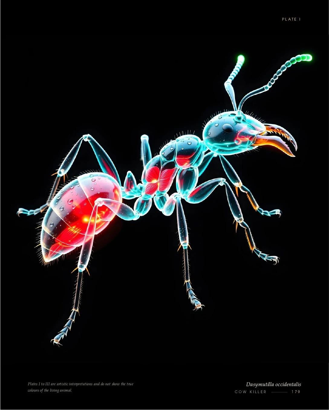 Cow Killer rendered in glowing light, second view