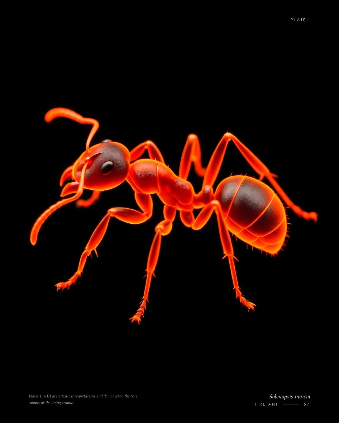 Fire Ant rendered in glowing light, second view