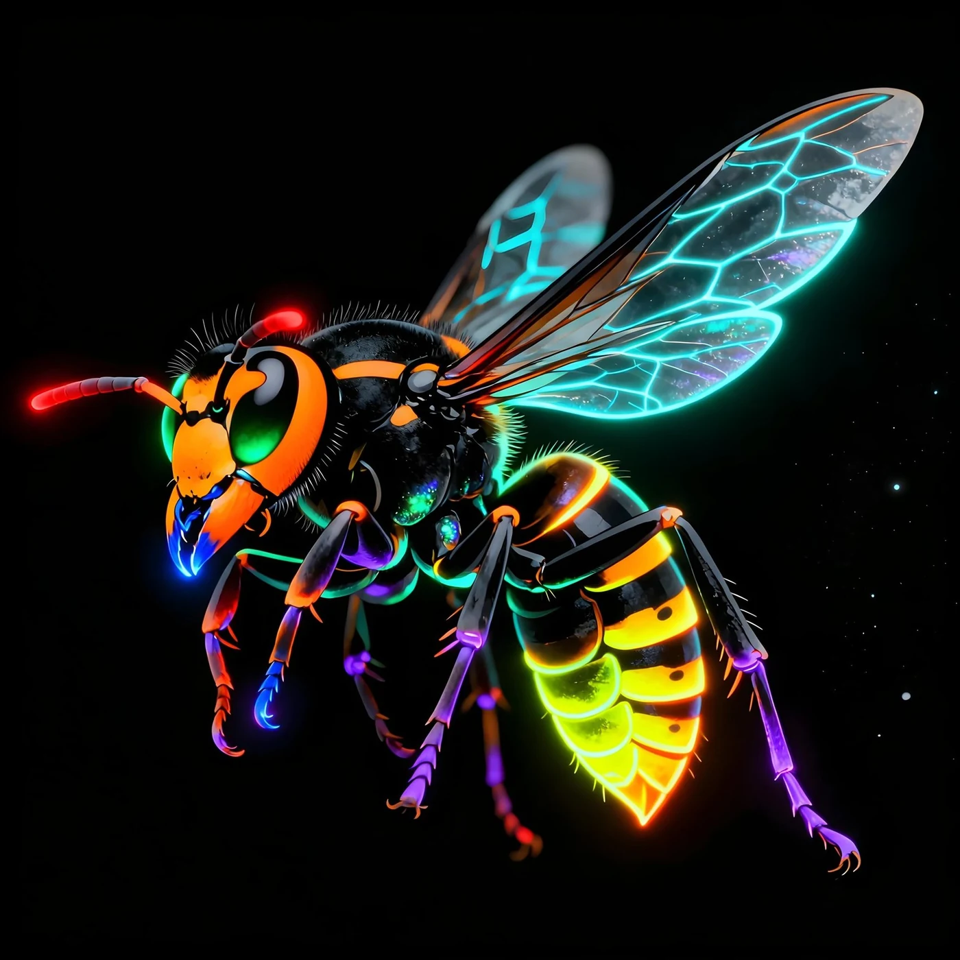 The Giant: the Giant Japanese Hornet, Vespa mandarinia, drawn as living glass