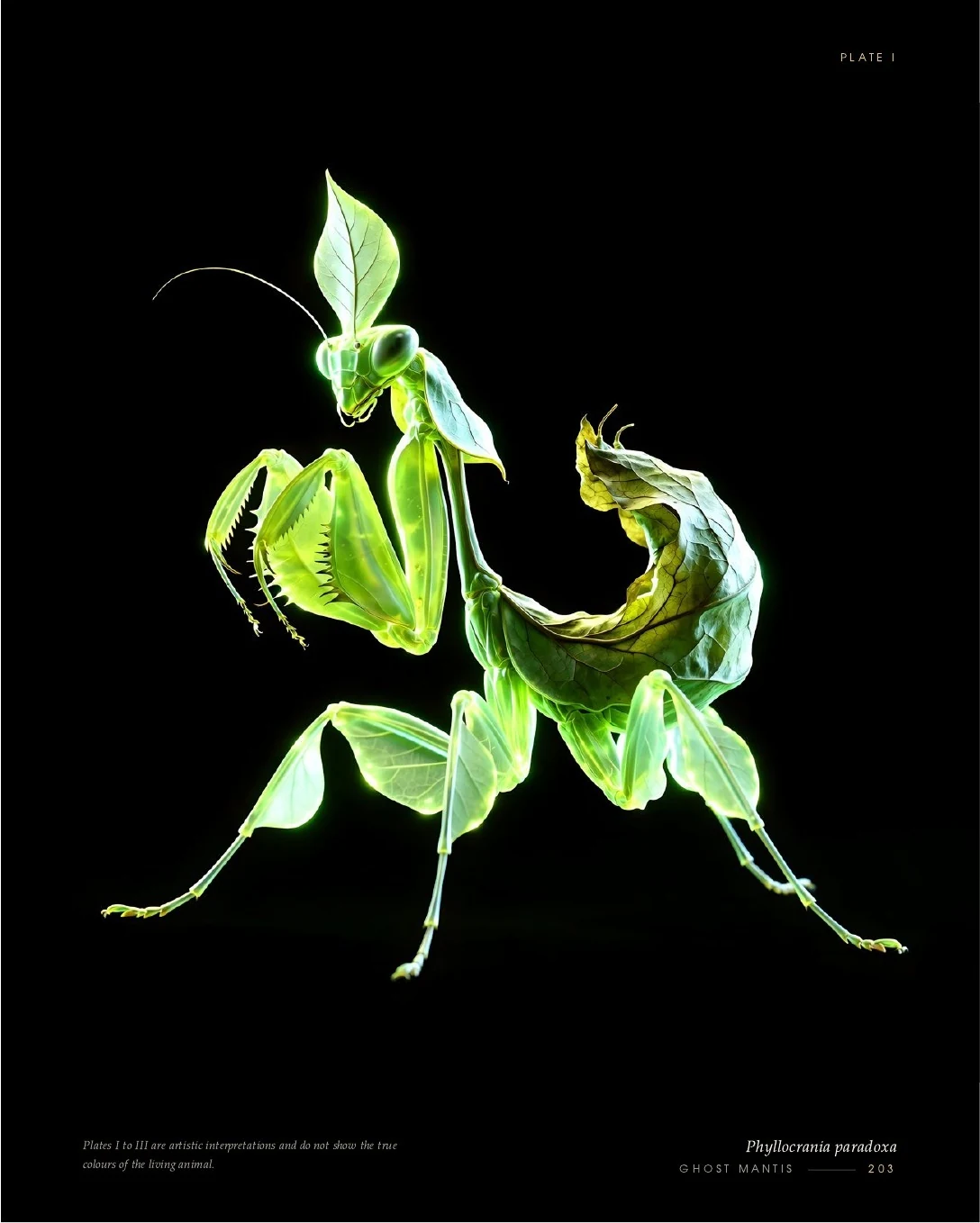 Ghost Mantis rendered in glowing light, second view